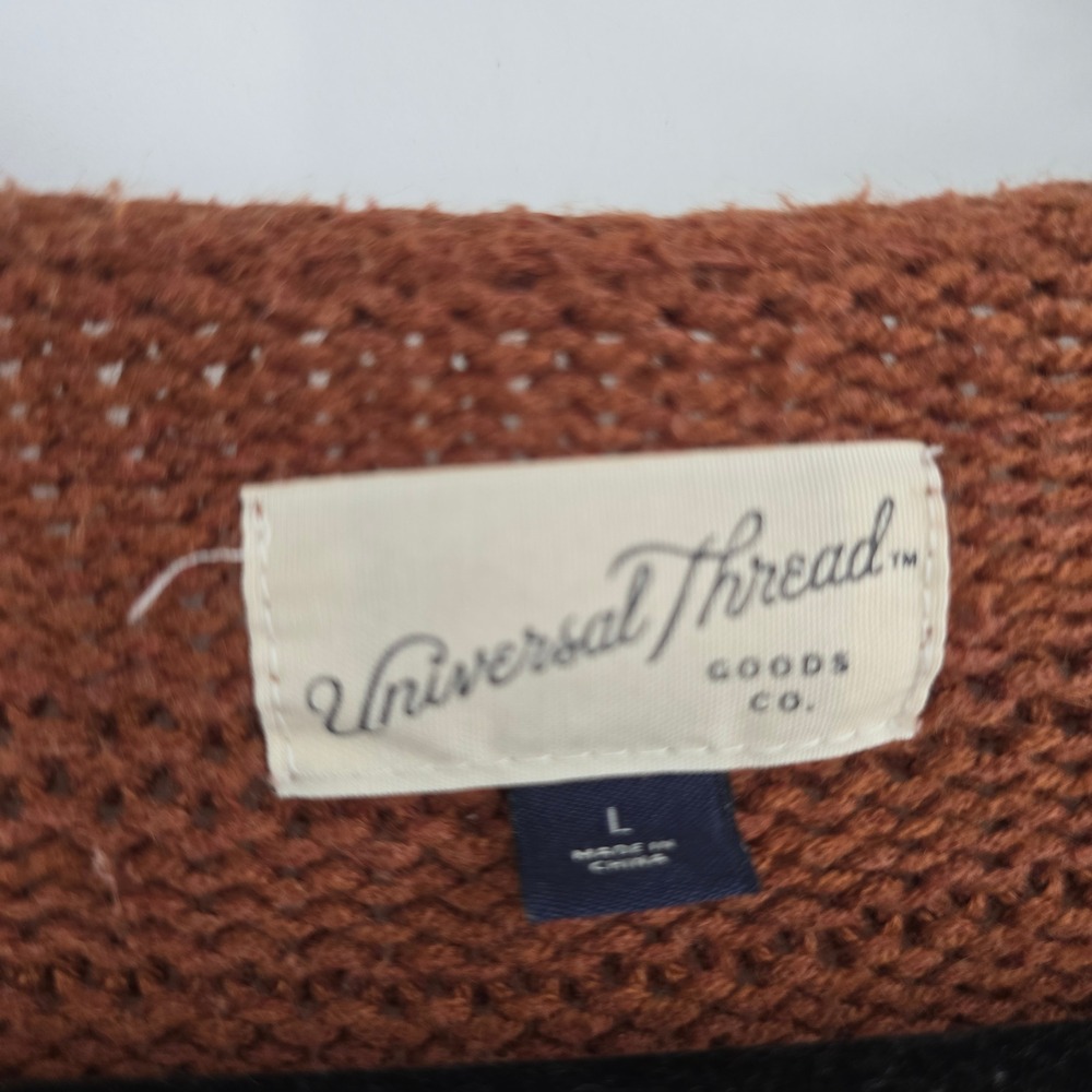 Universal Thread Womens Rust Brown Textured Ribbed Open Front Cardigan Large - Picture 4 of 6